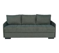 canapé convertible 3 places - betta - tissu vert foncé - couchage 145 x 190 cm - coffre de rangement - 200 x 95 x 91 cm vert