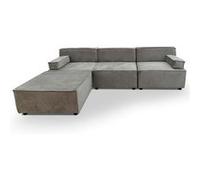 Canape droit en.casa 3 places en velours marron 172 x 258 x 68 cm Marron G