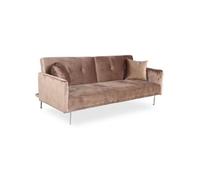 Canape droit en.casa 3 places en velours marron 92 x 191 x 77 cm