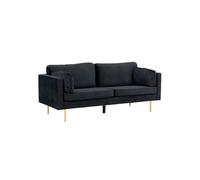 Canapé 3 Places en Velours "Boom" 203cm Noir & Or
