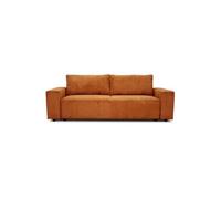 Canape droit en.casa 3 places en velours rouge 86 x 239 x 85 cm