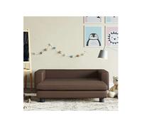 Canape droit en simili-cuir marron 100 x 100 x 30 cm