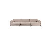 Canapé droit en tissu beige, fixe, 5 places, pieds métalliques, encadrements en bois, style scandinave - Zuiver, Summer - 335x101x82 cm