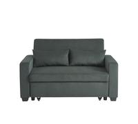 Canapé droit EVA convertible velours côtelé vert 2 places