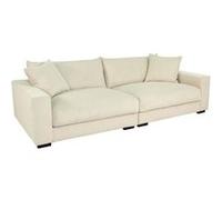 Generique Canapé droit fixe PEDRO 4 places Velours côtelé 261×124×82.5 cm Beige