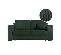 Canapé droit fixe 2 places BELAMI en velours côtelé - Vert foncé