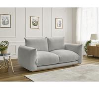 Canapé droit fixe 2 places ERNEST tissu bouclette gris clair BOBOCHIC Gris clair