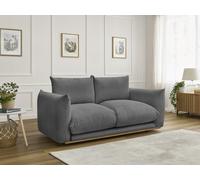 Canapé droit fixe 2 places ERNEST tissu velours côtelé gris foncé BOBOCHIC Gris foncé