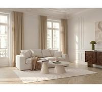 Canapé droit fixe 2 places NEVADA tissu chenille blanc BOBOCHIC Blanc