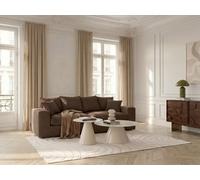 Canapé droit fixe 2 places NEVADA tissu chenille marron BOBOCHIC Marron
