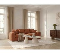 Canapé droit fixe 2 places NEVADA tissu chenille orange BOBOCHIC Orange