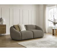 Canapé droit fixe 2 places TINA tissu bouclette taupe BOBOCHIC Taupe