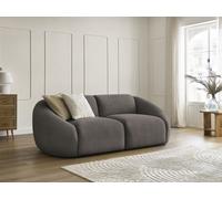 Canapé droit fixe 2 places TINA velours côtelé taupe BOBOCHIC Taupe