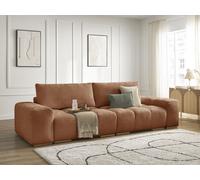 Canapé droit fixe 3 places ANAKIN tissu texturé orange BOBOCHIC Orange