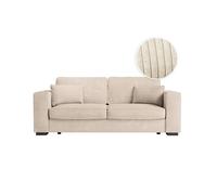 Canapé droit fixe 3 places BELAMI en velours côtelé - Beige