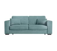 Canapé droit fixe 3 places BELAMI en velours côtelé - Bleu clair