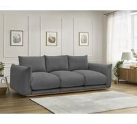 Canapé droit fixe 3 places ERNEST tissu velours côtelé gris foncé BOBOCHIC Gris foncé