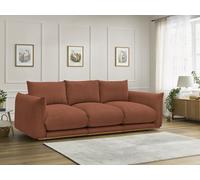 Canapé droit fixe 3 places ERNEST tissu velours côtelé orange BOBOCHIC Orange