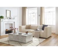 Canapé droit fixe 3 places MOLIERE velours beige BOBOCHIC Beige