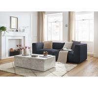 Canapé droit fixe 3 places MOLIERE velours bleu foncé BOBOCHIC Bleu foncé