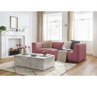 Canapé droit fixe 3 places MOLIERE velours rose BOBOCHIC Rose