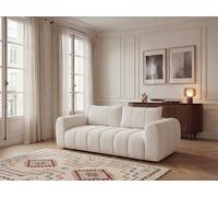 Canapé droit fixe 3 places NESTY tissu chiné beige BOBOCHIC Beige