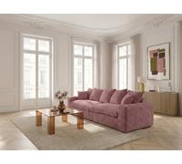 Canapé droit fixe 3 places NEVADA gros côtelé doux rose BOBOCHIC Rose