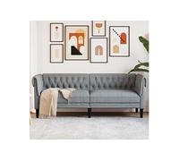 Canapé droit fixe 3 places polyester gris déhoussable