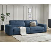 Canapé droit fixe 3 places SIERRA velours bleu foncé BOBOCHIC Bleu foncé