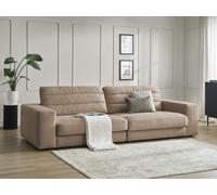 Canapé droit fixe 3 places SIERRA velours taupe BOBOCHIC Taupe