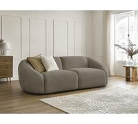 Canapé droit fixe 3 places TINA tissu bouclette taupe BOBOCHIC Taupe