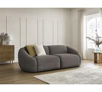 Canapé droit fixe 3 places TINA velours côtelé taupe BOBOCHIC Taupe