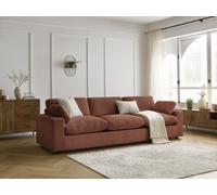 Canapé droit fixe 4 places BELAIR velours côtelé orange BOBOCHIC Orange