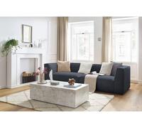 Canapé droit fixe 4 places MOLIERE velours bleu foncé BOBOCHIC Bleu foncé