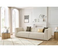 Canapé droit fixe 4 places MOLIERE velours côtelé beige BOBOCHIC Beige