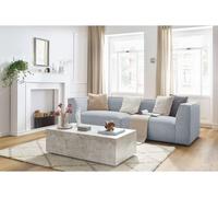 Canapé droit fixe 4 places MOLIERE velours gris clair BOBOCHIC Gris clair