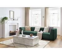 Canapé droit fixe 4 places MOLIERE velours vert BOBOCHIC Vert