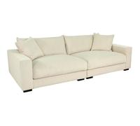 Generique Canapé droit fixe PEDRO 4 places Velours côtelé 261×124×82.5 cm Beige