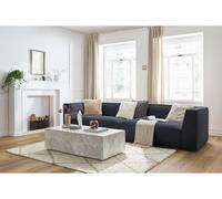 Canapé droit fixe 5 places MOLIERE velours bleu foncé BOBOCHIC Bleu foncé