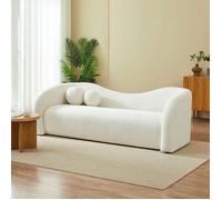 Canapé droit fixe BACALA 3 places tissu chenille beige