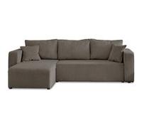 Topaze - canapé d'angle réversible - 4 places - convertible avec coffre - en velours côtelé - Gris Gris G