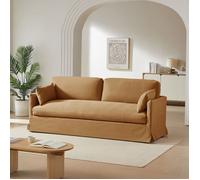 Canapé droit fixe déhoussable JATOBA 3 places tissu orange