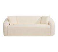 Canapé droit fixe en tissu ""Ondine"" - 3 places - Beige