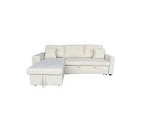 Canape droit fixe glasgow 4 places en velours cotele beige