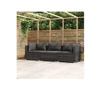 Canape droit fixe vidaxl grace 3 places en tissu gris Gris G