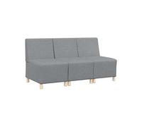 vidaXL Fauteuil Sofa Gris Clair 55 cm Tissu 3 pcs Gris clair