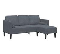 Canape droit fixe haba trading b.v. CHILL 3 places en velours gris gris
