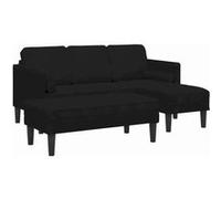 Canape droit fixe haba trading b.v. CHILL 4 places en velours noir noir