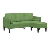 Canape droit fixe haba trading b.v. grace 3 places en polyester vert avec coffre vert