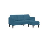 Canape droit fixe haba trading b.v. grace 3 places en tissu bleu